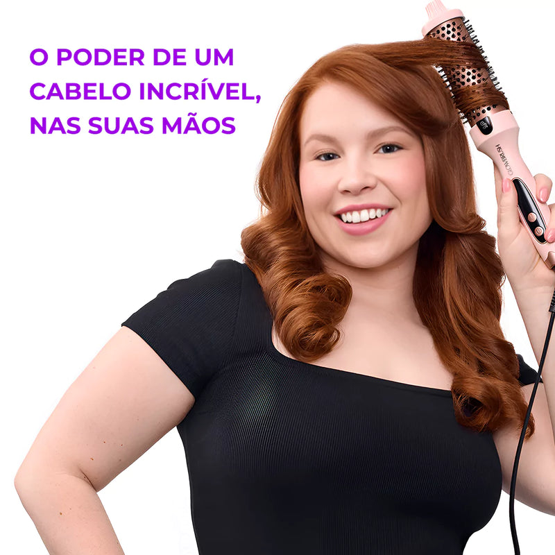 GlowBrush – Escova Térmica Iônica Que Dá Volume e Brilho de Salão em Minutos