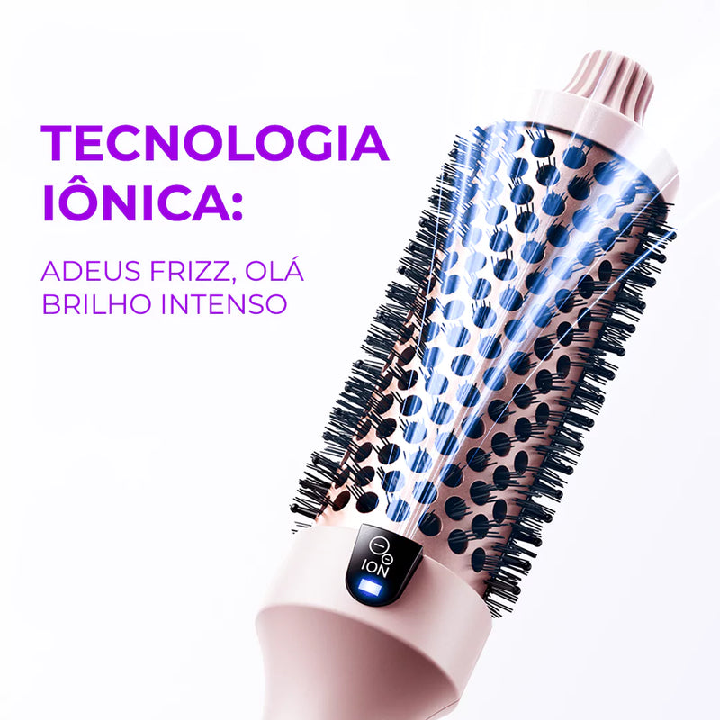 GlowBrush – Escova Térmica Iônica Que Dá Volume e Brilho de Salão em Minutos